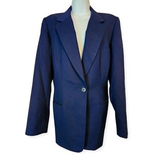 NWOT Vintage Pendleton navy blue wool blazer jacket Womens 12